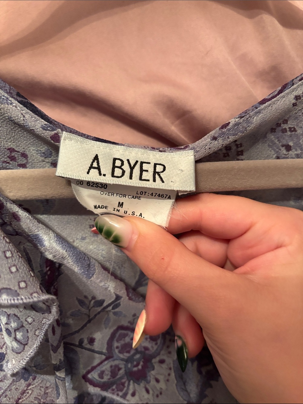 A. Byer Indigo Paisley Ruffle Tie-Front Blouse - Picture 2 of 3